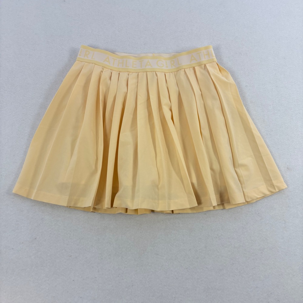 Athleta Girl Pleat Perfect Skort Kids XL/14 Yellow Waistband Active Skirt